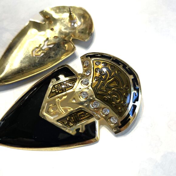 Vintage Designer Signed Berebi Earrings Bold Large Statement Chunky 80s - Picture 8 of 10